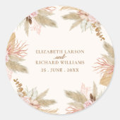 Sticker Rond Exotique moderne Boho Mariage tropical (Devant)