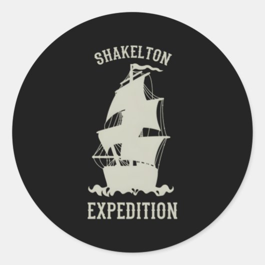 Sticker Rond Expédition Shackleton En Antarctique (Devant)