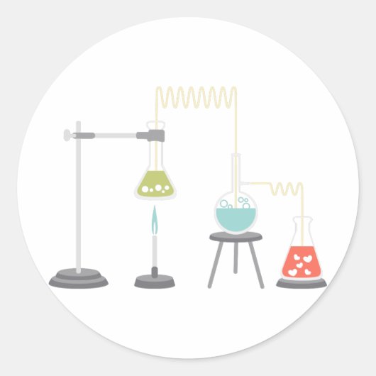 Sticker Rond Expérience en chimie (Devant)