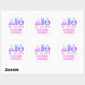 Sticker Rond Expérience scientifique Neon rose fille Anniversai (Feuille)