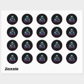 Sticker Rond Expert En Cybersécurité Pour Hacker Et Cyber W (Feuille)