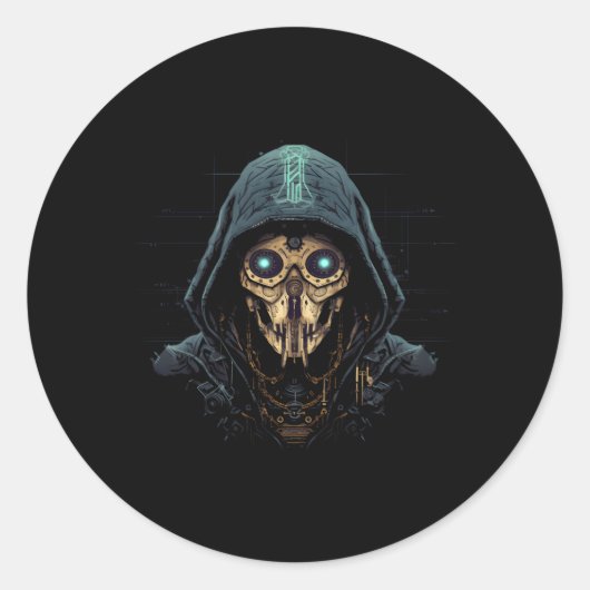Sticker Rond Expert En Cybersécurité Pour Hacker Et Cyber W (Devant)