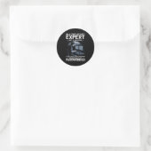 Sticker Rond Expert En Cybersécurité Pour Hacker Et Cyber W (Sac)