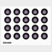 Sticker Rond Expert En Cybersécurité Pour Hacker Et Cyber W (Feuille)