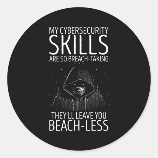 Sticker Rond Expert En Cybersécurité Pour Hacker Et Cyber W (Devant)