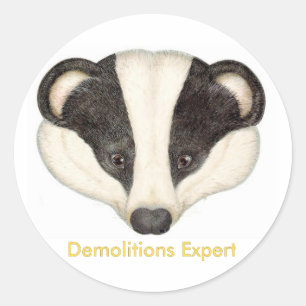 Sticker Rond Expert en démolition de Badger