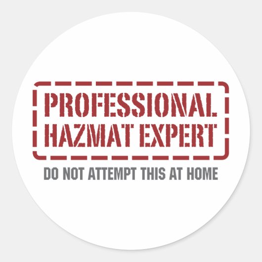 Sticker Rond Expert en Hazmat professionnel (Devant)