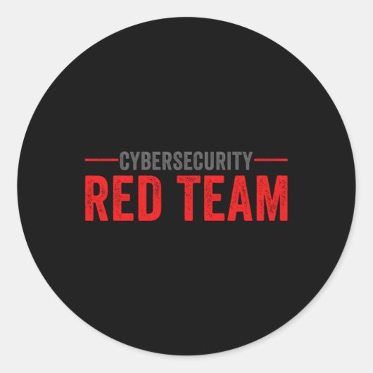 Sticker Rond Expert en sécurité informatique de l'équipe rouge (Devant)
