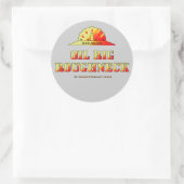 Sticker Rond Expert pétrolier, foreur de plate-forme (Sac)