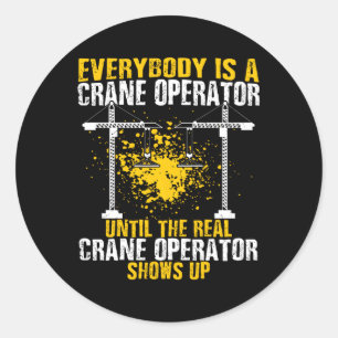 Sticker Rond Exploitant de l'équipement lourd Grues de pavillon
