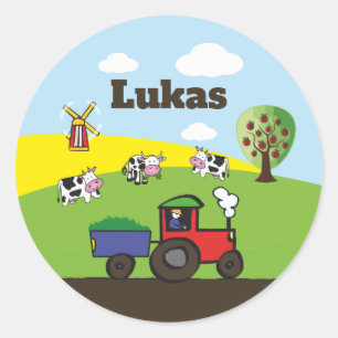 Sticker Rond exploitation de tracteurs arrondie