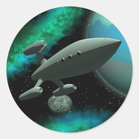 Sticker Rond Explorateur Starship (Round) (Devant)