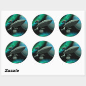 Sticker Rond Explorateur Starship (Round) (Feuille)