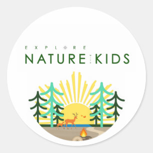 Sticker Rond Explore Nature avec le logo de Kids