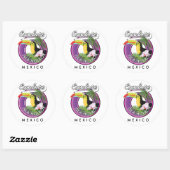 Sticker Rond explorer Isla Holbox plage mexique voyage patch Po (Feuille)