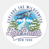 Sticker Rond Explorer la nature, lac placide (Devant)