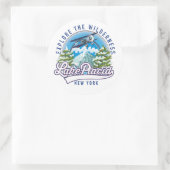 Sticker Rond Explorer la nature, lac placide (Sac)