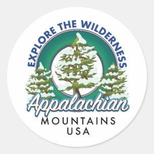 Sticker Rond Explorer les montagnes appalachiennes sauvages voy