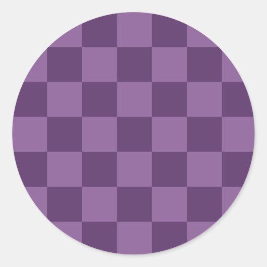 Sticker Rond Explorez la beauté du motif damier violet (Devant)