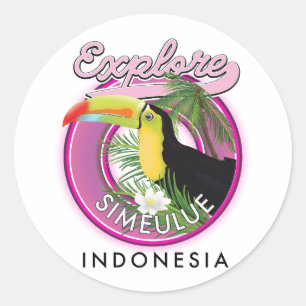 Sticker Rond Explorez le logo de Simeulue Indonésie.