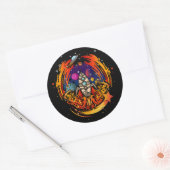 Sticker Rond Exploser le vaisseau spatial (Enveloppe)