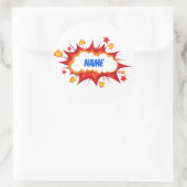Sticker Rond Explosion comique personnalisée (Sac)
