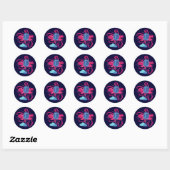 Sticker Rond Explosion d'art microphone (Feuille)
