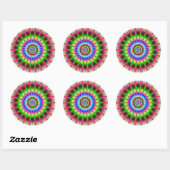Sticker Rond Explosion de couleur Spiky (Feuille)