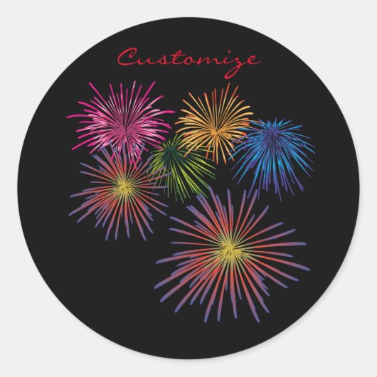 Sticker Rond Explosion de feux d'artifice Thunder_Cove (Devant)