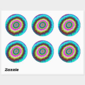 Sticker Rond Explosion de Tie Dye (Feuille)