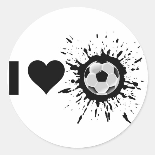Sticker Rond Explosive I Love Soccer (Devant)