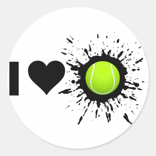 Sticker Rond Explosive I Love Tennis (Devant)