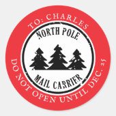 Sticker Rond Express du timbre postal du pôle Nord (Devant)