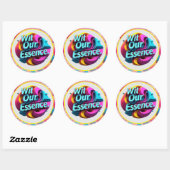 Sticker Rond "Expression dynamique" (Feuille)