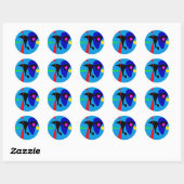 Sticker Rond Expressionnisme Abstrait Art numérique simple (Feuille)