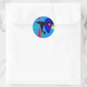 Sticker Rond Expressionnisme Abstrait Art numérique simple (Sac)