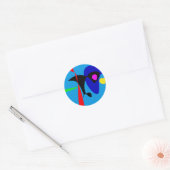 Sticker Rond Expressionnisme Abstrait Art numérique simple (Enveloppe)