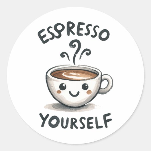 Sticker Rond Exprimez-vous café (Devant)