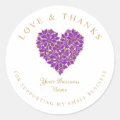 Sticker Rond Exquisite Floral Gorgeous Purple and Gold Effect (Devant)