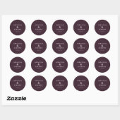Sticker Rond Exquisite Maroon Calligraphy Thank You (Feuille)