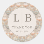 Sticker Rond Exquisite Pastel Floral Pattern (Devant)