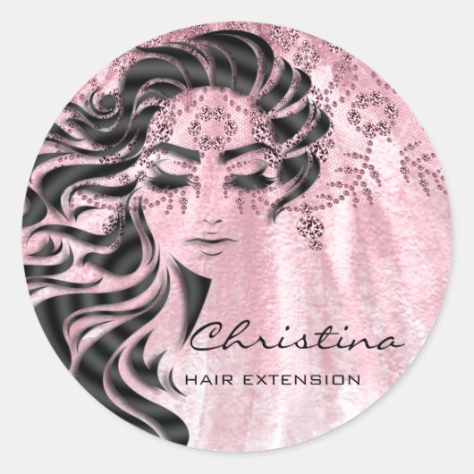 Sticker Rond Extension cheveux Maquillage Rose Eyelash (Devant)