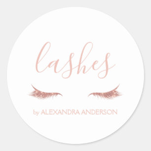 Sticker Rond Extension rose de cil de parties scintillantes et