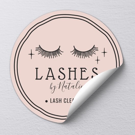 Sticker Rond Extensions Eyelash mignonnes Nettoyeur de lash ros