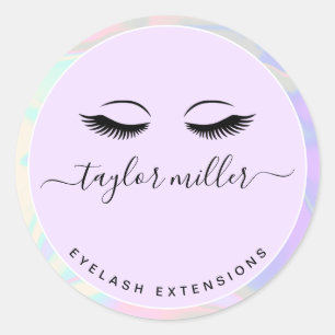 Sticker Rond Extensions holographiques modernes et élégantes