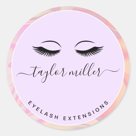 Sticker Rond Extensions holographiques modernes et élégantes (Devant)