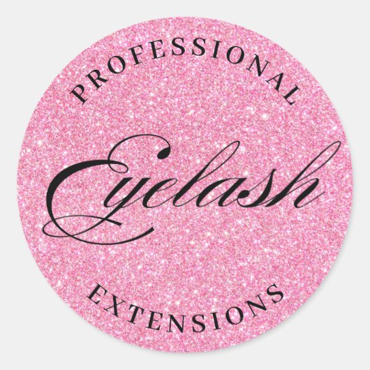 Sticker Rond extensions professionnelles eyelash parties scinti (Devant)