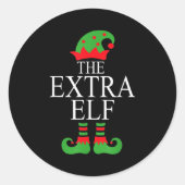 Sticker Rond Extra Elf Family Matching Christmas Group Pajama M (Devant)