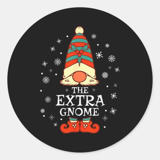 Sticker Rond Extra Gnome Xmas Family Christmas  (Devant)