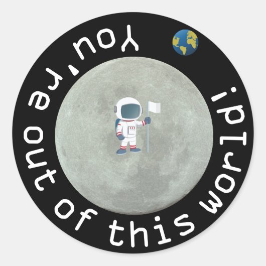 Sticker Rond Extrait De Cette Fête D'Anniversaire Des Astronaut (Devant)
